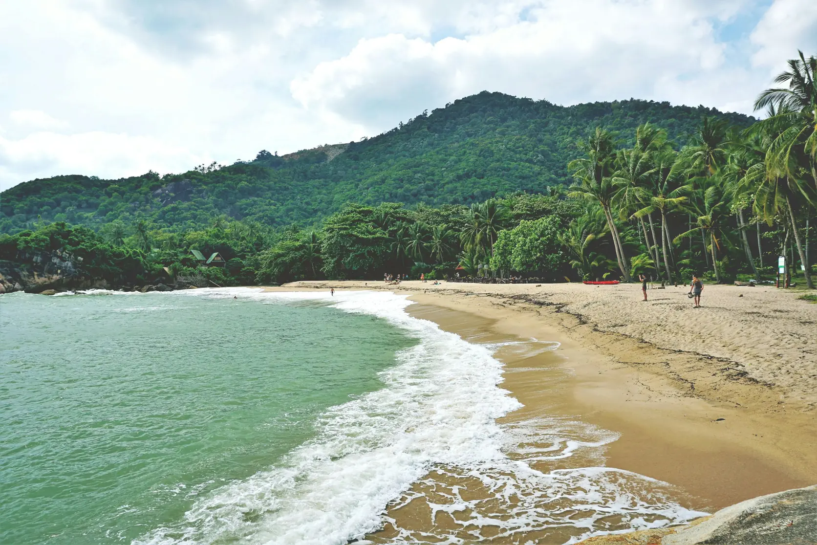 Waves on a sandy beach at Ban Tai, Koh Phangan