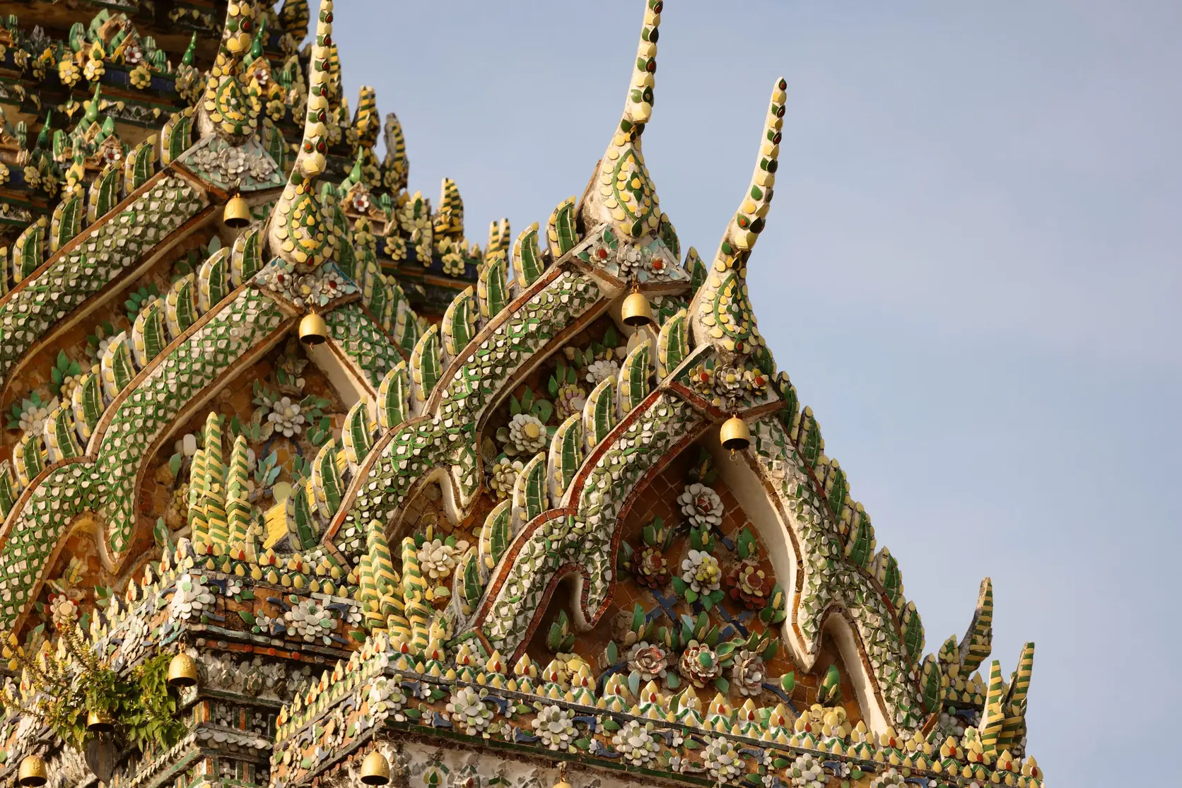 Ornate roof decoration at Wat Pho in Bangkok